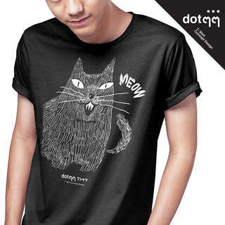 dotdotdot เสื้อยืดผู้ชาย Concept Design ลาย Freak Cat (Black)