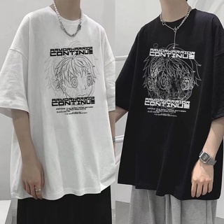 【พร้อมส่ง】เสื้อยืดลําลอง คอกลม โพลีเอสเตอร์ พิมพ์ลายตัวอักษร สไตล์เกาหลี พลัสไซซ์ แฟชั่น สําหรับผู้ชาย