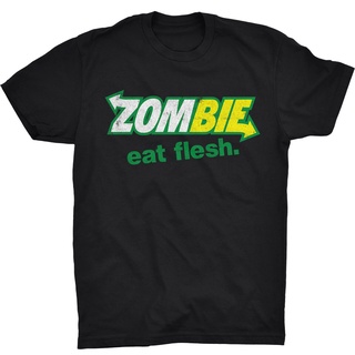 เสื้อยืดผ้าฝ้ายพิมพ์ลาย [COD]เสื้อยืด พิมพ์ลาย ZOMBIE Eat Flesh Subway The Walking Dead Resident Evil Halloween Walkers