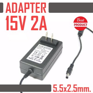 DC15V 2Aแบตเต็ม AC 100V-240V to DC 15V Converter Power Supply Adapter 5.5*2.5mm(US plug)