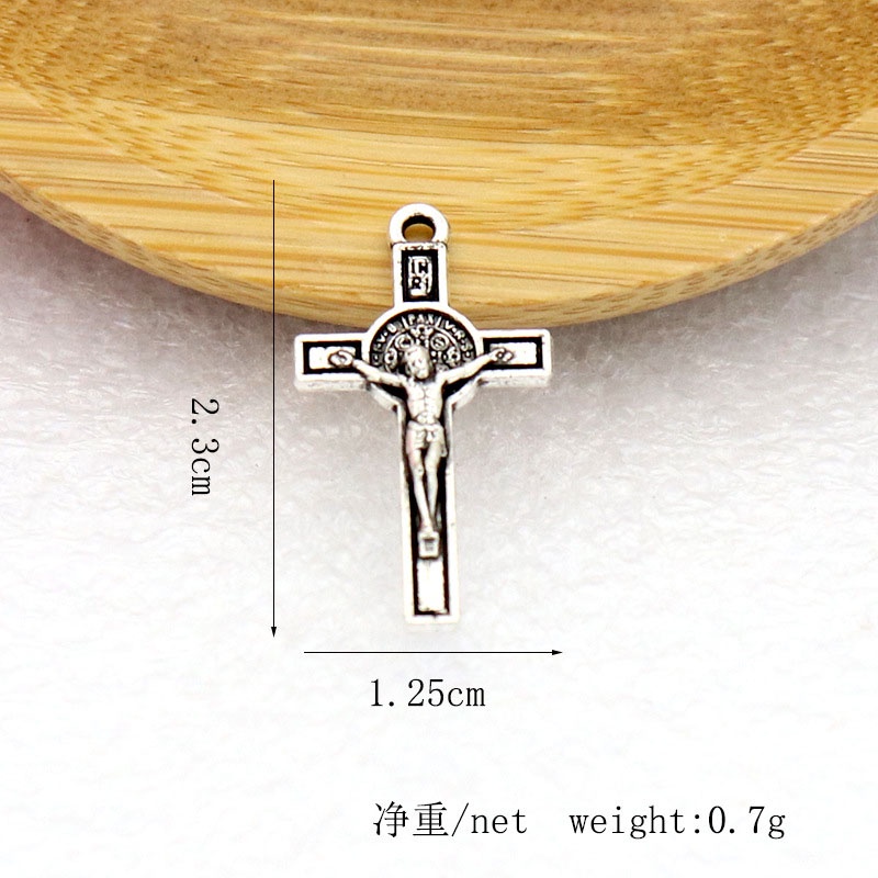 จี้สร้อยคอ-รูปไม้กางเขนพระเยซู-คริสต์-ขนาดเล็ก-แฮนด์เมด-diy-50-ชิ้น-ต่อล็อต