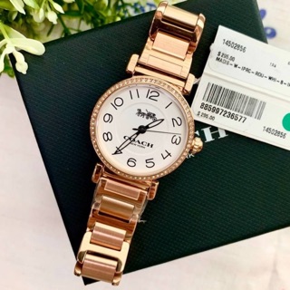 (ผ่อน0%) นาฬิกา 🧡Coach Madison White Dial Ladies Watch 14502856 🧡สายสแตนเลส สีโรสโกลด์ 🧡ขนาด 32 mm