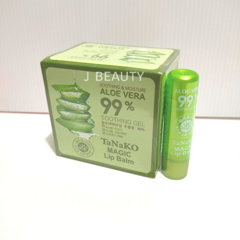บำรุงลิปกลอส บำรุงริมฝีปาก ลิปว่าน 99 ยกโหล TANAKO magic lip balm Aloe