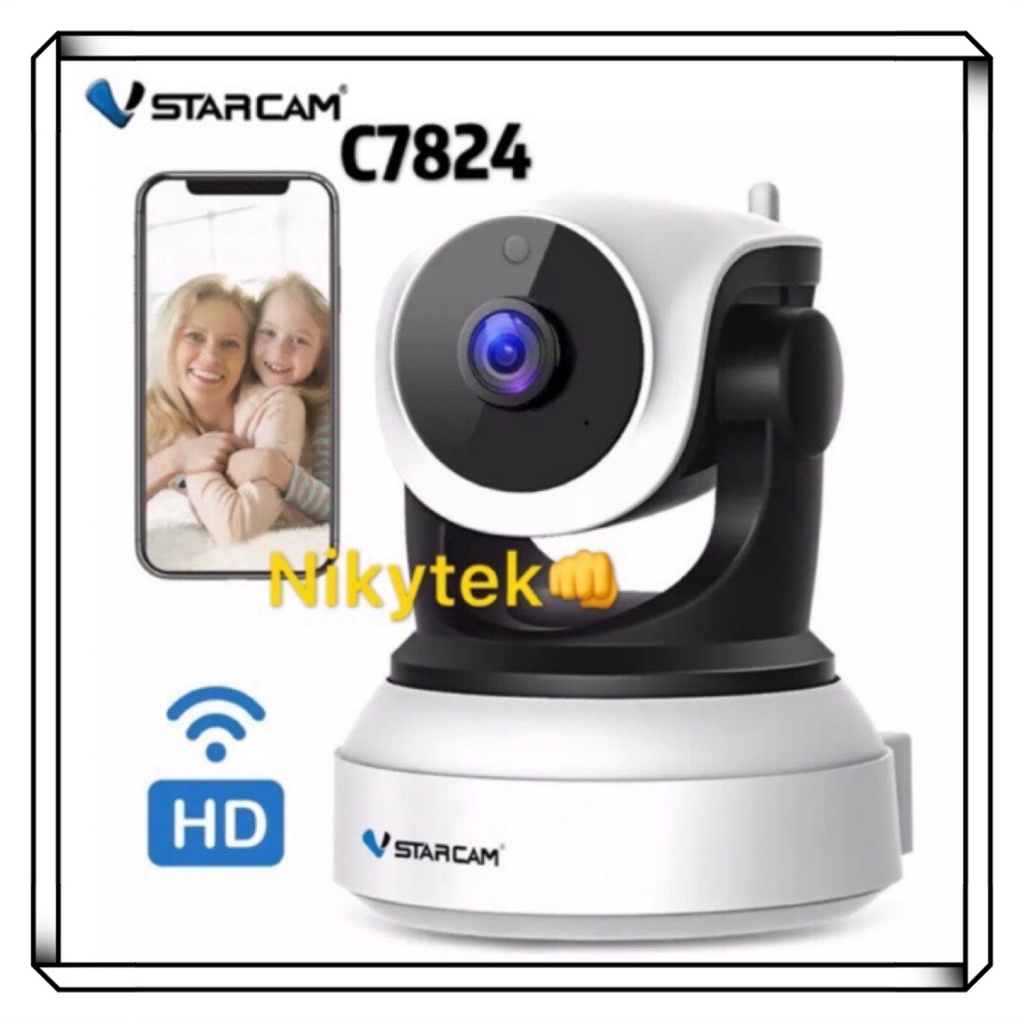 ภาพหน้าปกสินค้าสินค้าแท้ % Vstarcam กล้องวงจรปิด IP Camera รุ่น C7824= 1.0 Mp C24S=2MPand IR Cut WIP HD ONVIF (สีขาว/ดำ จากร้าน nikyshop1 บน Shopee