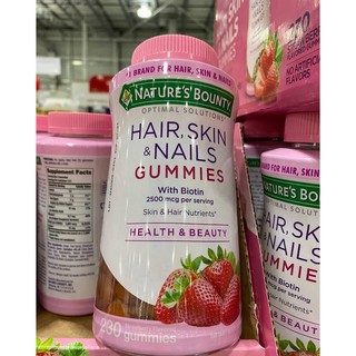 ภาพขนาดย่อของภาพหน้าปกสินค้าExp: 04/24 Natures Bounty, Optimal Solutions, Hair, Skin & Nails Gummies แบบ2500mcg,6000mcg จากร้าน aey89.shop_usa บน Shopee ภาพที่ 1