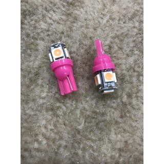 ไฟหรี่,ไฟเลี้ยว LED 5ชิพ (T10) สีชมพู 1 คู่