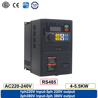 ตัวแปลงอินเวอร์เตอร์ ความถี่ตัวแปร VFD 220V 380V เอาท์พุต 4KW 5.5KW ขนาดเล็ก สําหรับมอเตอร์ควบคุมความเร็ว