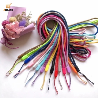 เชือกไนล่อน แบบยาว หลายสี / เชือกถักคอยาว แบบข้อมูล / สายรัดสลิง แบบยืดหยุ่น สําหรับโทรศัพท์มือถือ, ขวด