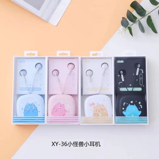 สินค้า 3.5mm หูฟังพร้อมไมค์คุยโทรศัพท์ได้ Music Universal Earphone With Microphone Cute Headphone In-ear Cartoon Headset Wired