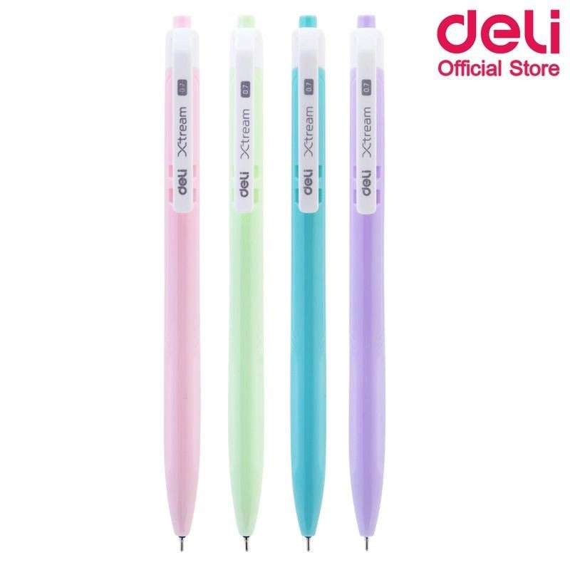 ปากกา-deli-q033-30-ball-point-pen-ปากกาลูกลื่น-xtream-หมึกน้ำเงิน-เส้น-0-7-mm-ด้ามทึบสีพาสเทล-1ด้าม