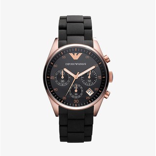 สินค้า EMPORIO ARMANI นาฬิกาข้อมือผู้หญิง รุ่น AR5906 Sportivo Chronograph Black Dial - Black Silicone