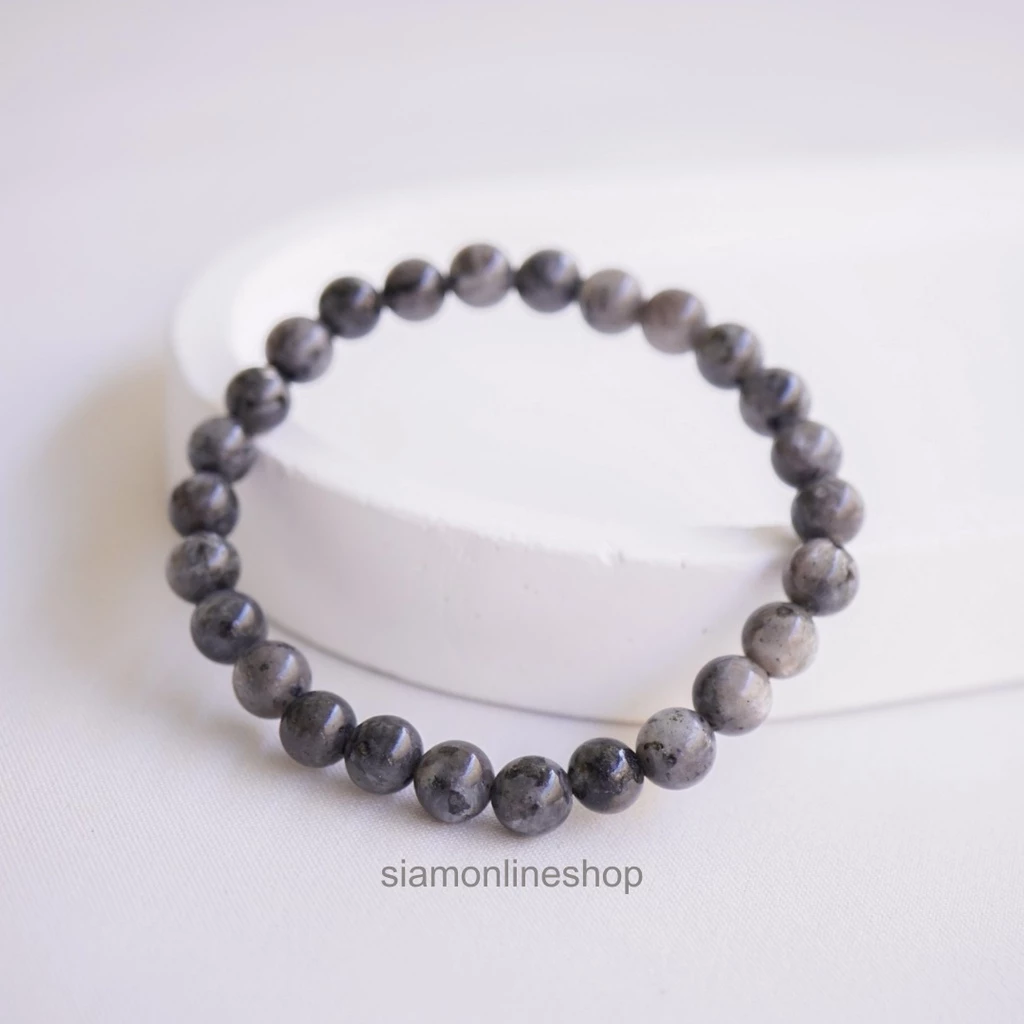 Labradorite หินสีลาบราโดไรท์ เลือกขนาดเม็ดหินได้ (4-10 มม.) สร้อยข้อมือหินแท้ https://wayoza.com