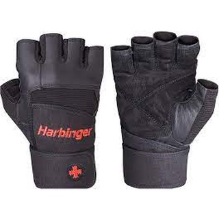 Harbinger Pro Wristrap Glove ถุงมือออกกำลังกายหนังสองชั้นช่วยปกป้องมือ เพื่อเพิ่มการสัมผัสกับพื้นผิวการยึดเกาะ
