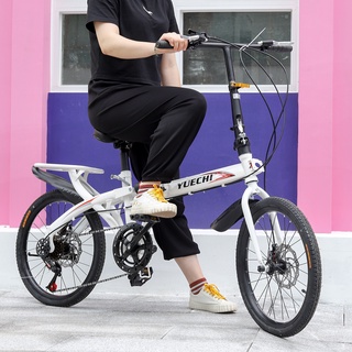 จักรยานพับ ขนาดล้อ 20 นิ้ว จักรยานพกพา Folding Bike Gears Disc Brakes Alloy 7 Speed Shock Absorption Bicycle