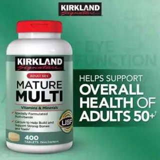 Kirkland Mature Adults 50+ Multi, 400 Tablets วิตามินรวม สำหรับวัยทอง 50ปีขึ้นไป