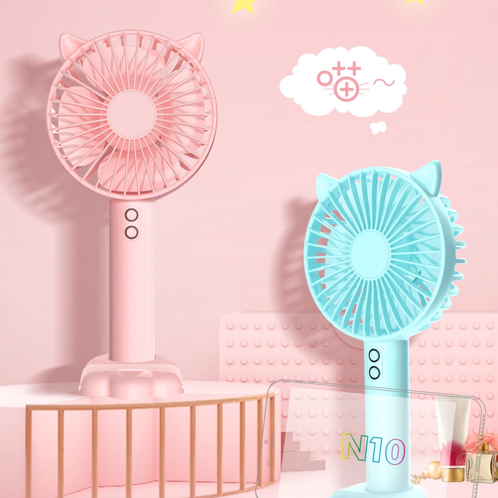 พัดลมมือถือพัดลมพกพา-พัดลมเล็กตั้งโต๊ะ-พัดลมพกพา-usb-พัดลมพกพามีไฟ-mini-fan-n10-banlu376