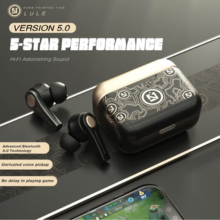 ราคาLULE TS100 Bluetooth Earbuds, Graffiti Wireless Earbuds Heave Bass Long Stand