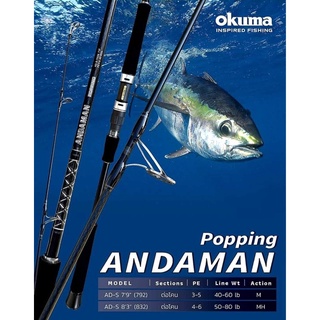 คันป๊อปปิ้ง Okuma ANDAMAN POPPING คัน 2 ท่อน ต่อโคน