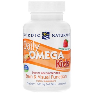 💥pre order💥🇺🇸Nordic Naturals, Daily Omega Kids, Natural Fruit Flavor, 500 mg, 30 Soft Gels