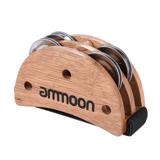 เครื่องเคาะแบบสวมเท้า ammoon Foot Jingle Tambourine for Hand Percussion Instruments Burlywood