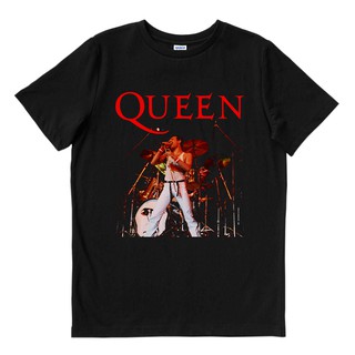 เสื้อยืดโอเวอร์ไซส์Queen / Freedie MERCURY LIVE BLACK | เสื้อยืด พิมพ์ลายวงดนตรี | เพลงเมอร์ช | Unisex | เสื้อยืด พิมพ์ล