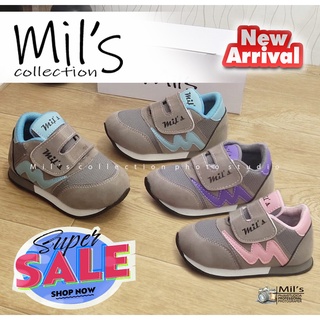 Sepatu anak - CKR Shop - Sepatu ใหม่ ML.23 รองเท้าผ้าใบ Sepatu Abu anak unisex [เด็กผู้ชาย และเด็กผู้หญิง]