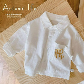เสื้อเชิ้ตแขนยาวสไตล์เกาหลีสําหรับเด็กผู้ชาย