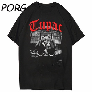 เสื้อยืด Tupac 2pac Black Tshirt Shakur Hip Hop T Shirts Makaveli Rapper Notorious Big Young Thug Koba La J Cole Hiphop