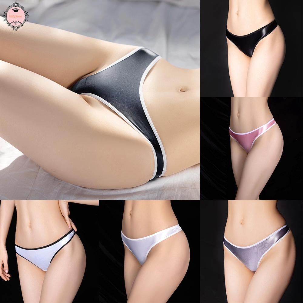 women-oil-shiny-breathable-panties-underwear-glossy-see-through-thong-brief-uk