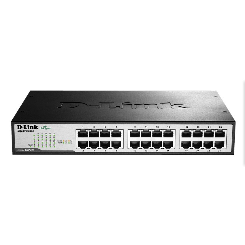 D-Link DGS-1024D 24-Port Gigabit Unmanaged Desktop/Rackmount Switch (สี ...