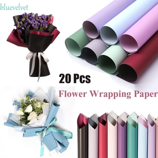 Bluevelvet กระดาษฟลาวด์สีพื้น ขนาด 45x40 ซม. กระดาษห่อดอกไม้ กันน้ำ100% แผ่นพลาสติกห่อดอกไม้ กระดาษห่อช่อดอกไม้ ดอกไม้ปลอม