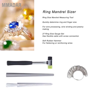 Mmadar แหวนแมนเดรล ไซซ์แหวนนิ้ว เกจวัด ค้อนยาง แท่งทําเครื่องประดับ