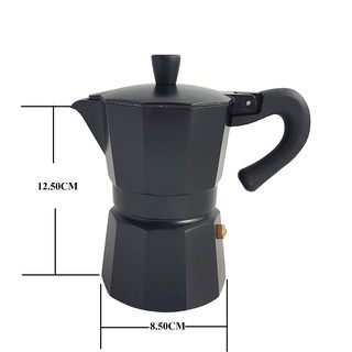 by Scanproductหม้อต้มกาแฟสด ขนาด จำนวน 3 ถ้วย/150ml สีดำ By Scanproducts Moka Pot 3 cup Premium Black