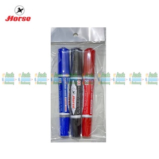 ชุด ปากกาเคมีตราม้า 3 ด้าม สีน้ำเงิน , สีดำ , สีแดง