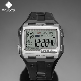 สินค้า WWOOR  ผู้ชายนาฬิกาดิจิตอลแฟชั่นโครโนกราฟกันน้ำนาฬิกาแบรนด์ระดับไฮเอนด์ -601