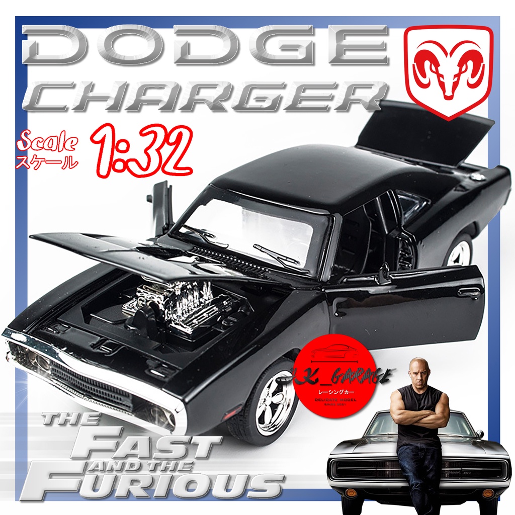 ภาพหน้าปกสินค้าjk_garage  โมเดลรถเหล็ก Dodge Charger Fast Furious Domโมเดลรถยนต์ รถโมเดลเหล็ก รถเหล็กโมเดล โมเดลรถ ของขวัญ