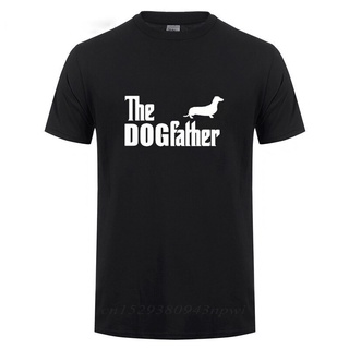 เสื้อยืดโอเวอร์ไซส์เสื้อยืดแขนสั้นลําลอง คอกลม พิมพ์ลาย Dachshund Sausage Dog The Dogfather แฟชั่นฤดูร้อน สําหรับผู้ชาย
