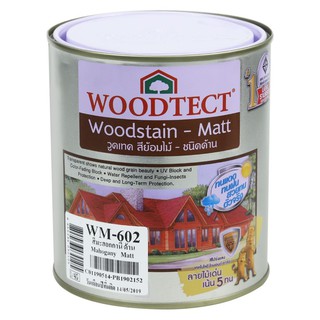 สีย้อมไม้ WOODTECT #602 สีมะฮอกกะนี ด้าน 1/4GL สีย้อมและรักษาเนื้อไม้ การันตีด้วยมอก. รายแรกของประเทศไทย ผลิตจากเม็ดสี U