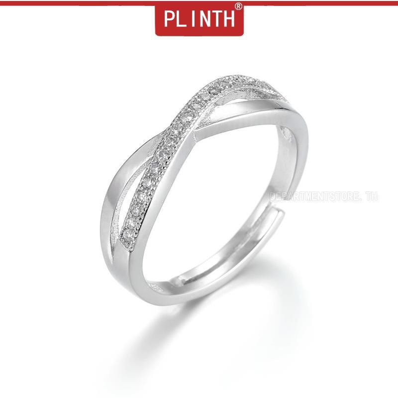 plinth-แหวนเงิน-925-แฟชั่นเพชร-rhinestone-ข้ามชนิดเปิดปากปรับอาหาร668