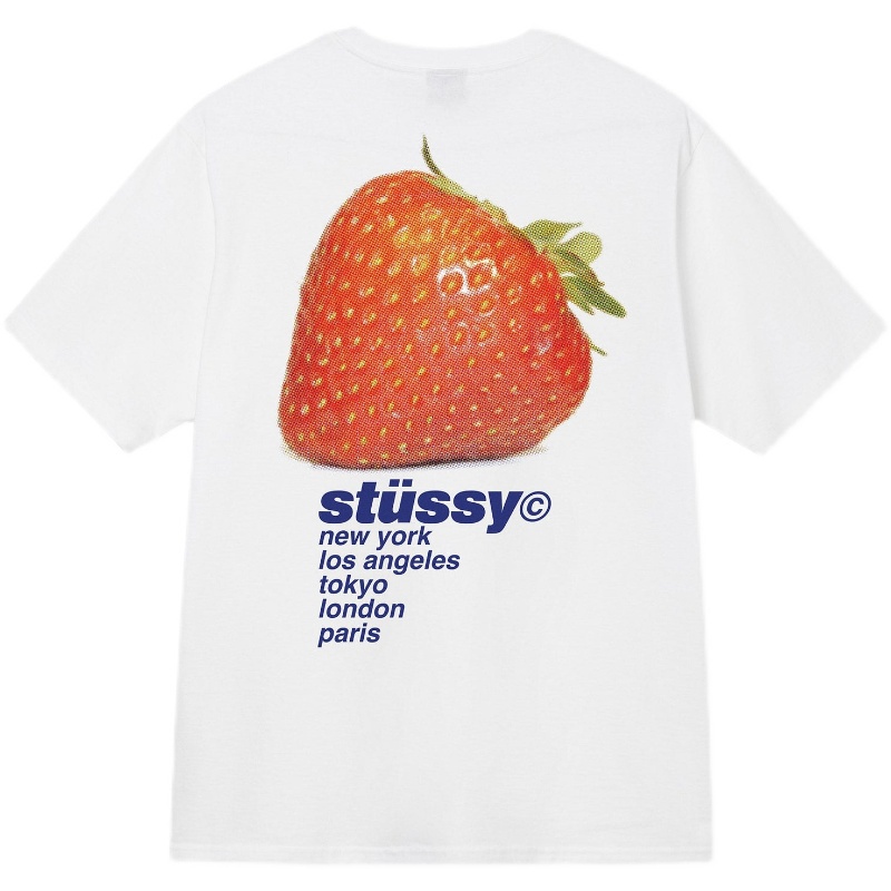 sty-เสื้อยืดแขนสั้น-พิมพ์ลายสตรอเบอร์รี่-strawberry-tee