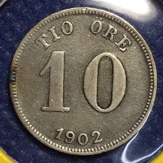 No.15554 เหรียญเงิน ปี1902 สวีเดน 10 ORE เหรียญสะสม เหรียญต่างประเทศ เหรียญหายาก ราคาถูก