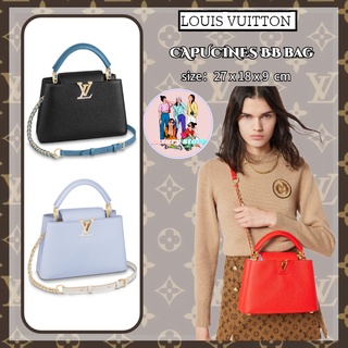 หลุยส์วิตตอง Louis Vuitton CAPUCINES BB กระเป๋าโซ่พกพา/โมเดลผู้หญิง/สินค้าลดราคาปลอดภาษี