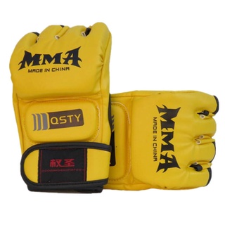 💪  นวมชกมวย 💪  Boxing Glove  ถุงมือชกมวยครึ่งนิ้วผู้ชายต่อสู้ชุดมวยผู้ใหญ่ตีฝึกอบรม MMA มวยชุดแสดงห้านิ้ว
