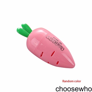 [CHOO] Small Fresh Cartoon Carrot Pensil Sharpener Plastic Cute Hand Rotating Cutter for Student Random Color