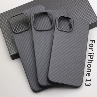 Kevlar เคสโทรศัพท์มือถือคาร์บอนไฟเบอร์ แบบแข็ง บางพิเศษ สําหรับ iPhone 13 Pro Max i13 Mini