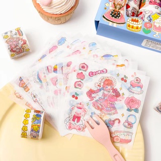 BOX SET สติ๊กเกอร์ เทปตกแต่ง ลายการ์ตูนญี่ปุ่น สำหรับตกแต่งไดอารี่ วาชิเทป สติ๊กเกอร์ (Washi Tape Sticker)