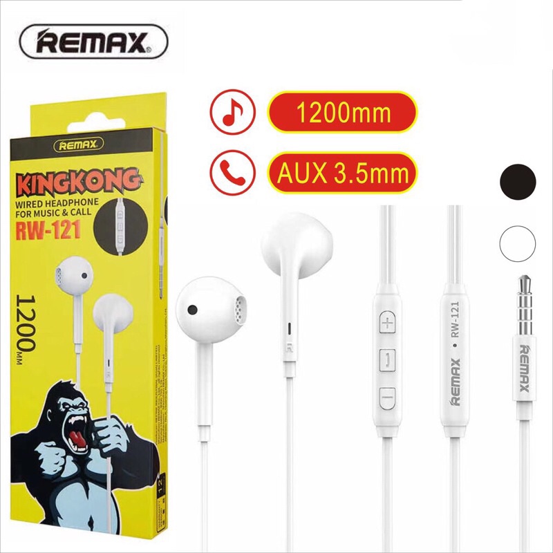 ของแท้💥REMAX RW-121 เสียงดี หูฟังเพลง+คุยโทรศัพท์ FOR MUSIC&CALL หูฟัง ...