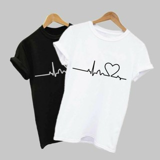 [S-5XL]ผ้าฝ้าย 100% 🌈💕[T-T shirt]เสื้อยืดคู่รัก ลายหัวใจ น่ารักมาก ยอดฮิตรุ่นขายดีที่สุด