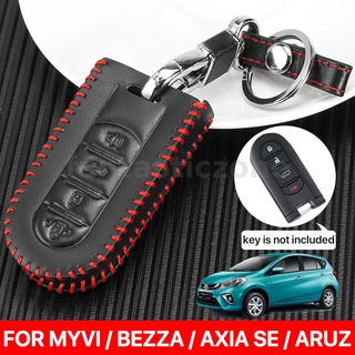 เคสกุญแจรีโมทรถยนต์ หนัง PU 4 ปุ่ม อุปกรณ์เสริม สําหรับ Perodua MYVI BEZZA AXIA SE ARUZ