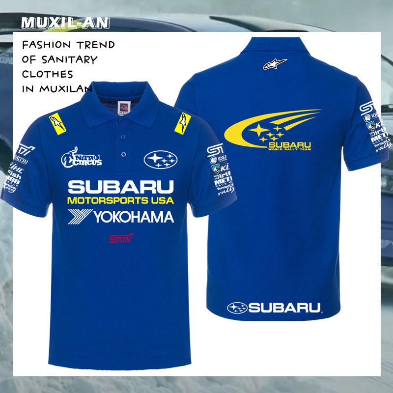 ภาพหน้าปกสินค้าเสื้อโปโลแขนสั้น แบบแห้งเร็ว ลายทีมแข่งรถ Subaru Rally F1 สไตล์อเมริกัน